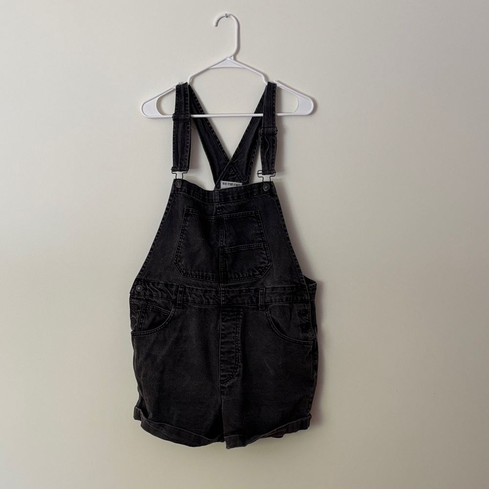 We The Free Black Jean Shorts Overalls